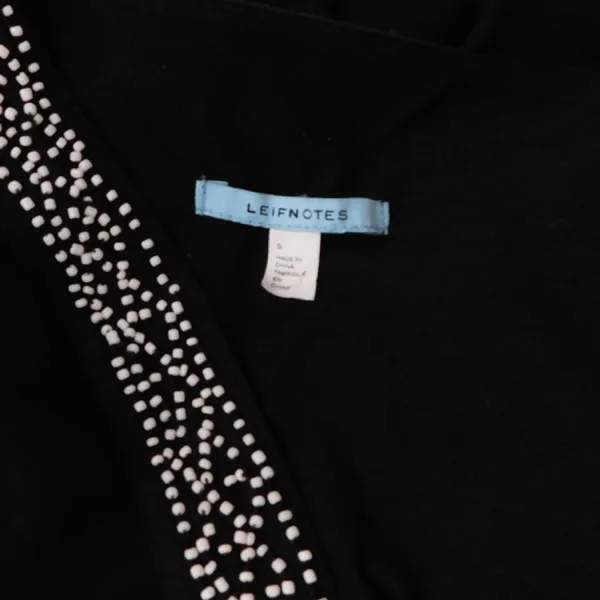 Anthropologie LEIFNOTES Twirled Trim Beaded Kimono Cardigan Sweater Black Small - Image 11