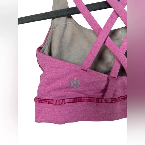 Lululemon Energy Bra Medium Support B–D Cups Pink Size 2 Strappy Back Sports Bra - Image 7