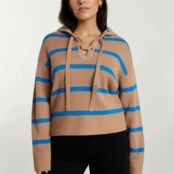 NWT Everlane Lace Up Wool Cotton Striped Sweater - Image 7