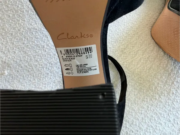 Clarks Sheer 100 Strap Pump Mary Jane Platform Shoes 10 Black Suede NEW - Image 7