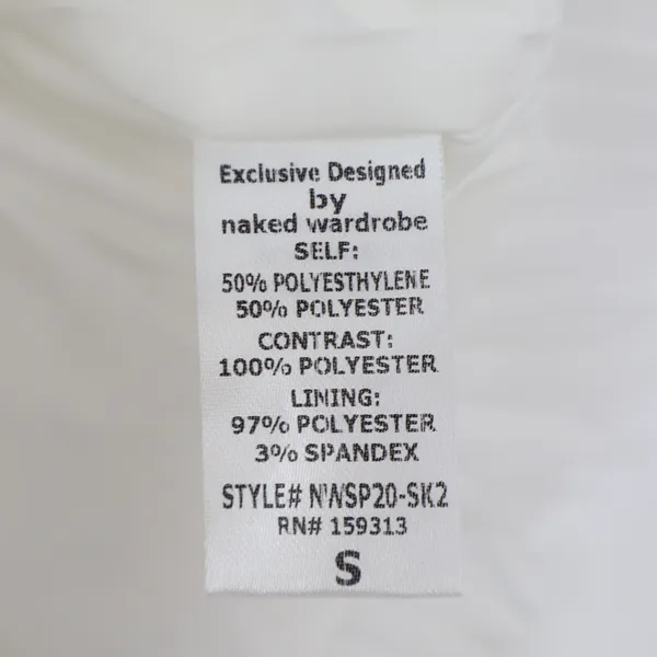Naked Wardrobe The Statement White Sequined Lace Ruffle Mini S - Image 5