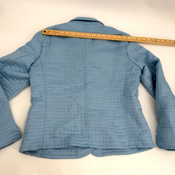 Harve Bernard Jacket Womens 10 Blue Quilted Button Up Cuff Sleeves - flaws/read - Image 13