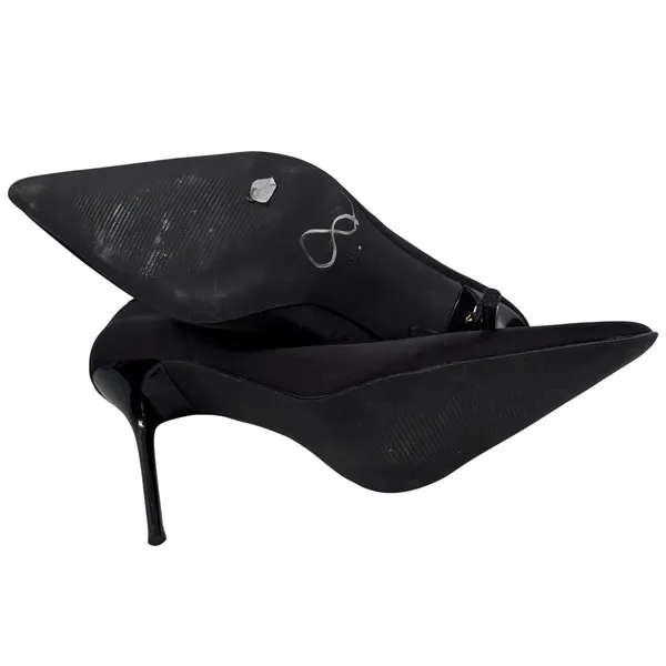 Sugar Thrillz‎ Black Satin Pointed Toe Mary Jane Stiletto Heels Size 9M - Image 6