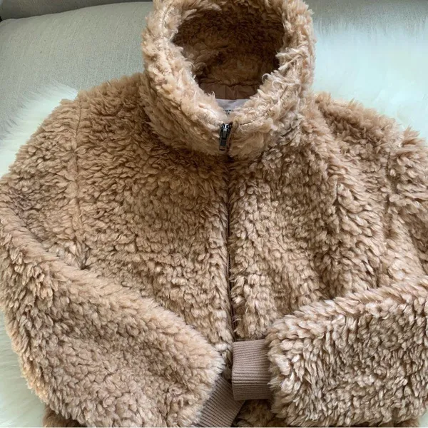 BB Dakota Brown Size XS Fuzzy Jacket Teddy Plush Soft Cozy Warm Coat New - Image 6