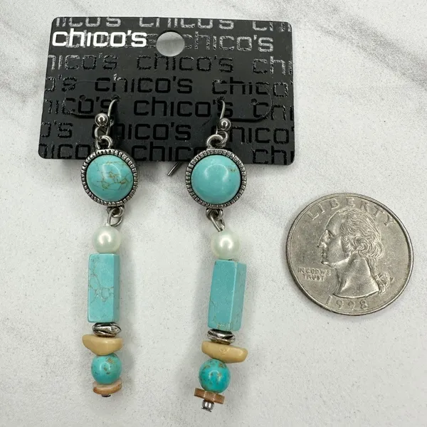 Chico's Jeniece Faux Turquoise Dangle Earrings ✨ - Image 2
