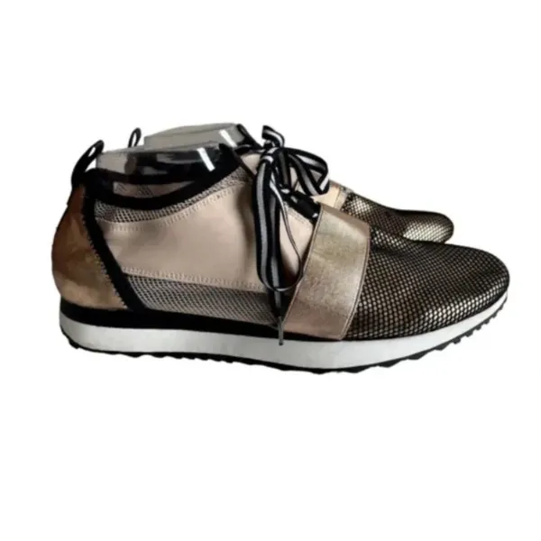 Steve‎ Madden Rose Gold Black Two Tome Kaison Size 8 Fashion Sneakers Pink Mesh - Image 2