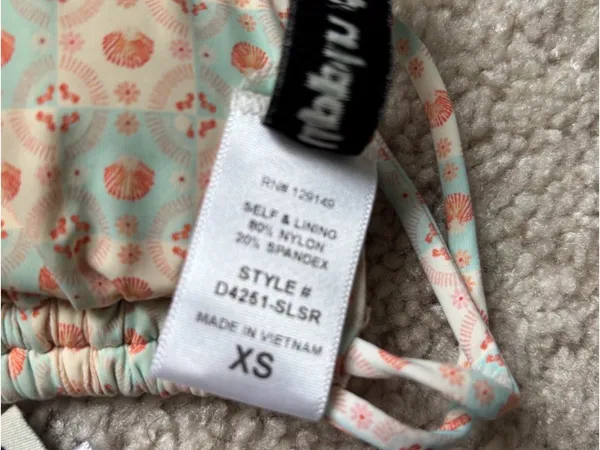 Dippin' Daisy's Floral Triangle Bikini in Light Blue and Peach - Image 3
