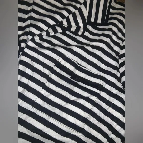 Kate spade striped bow sleep top Size Large button up cozy casual fall $55 - Image 4
