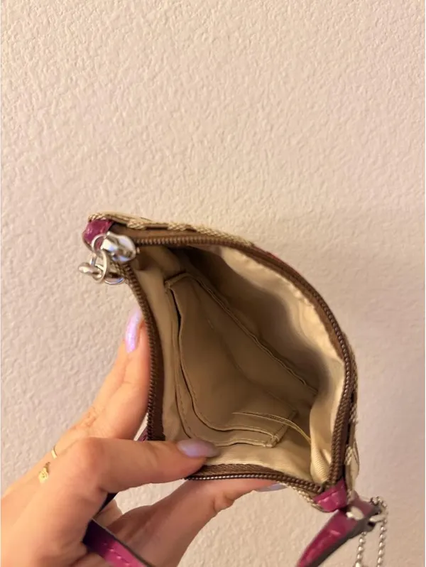 Vintage Coach Wristlet with Maroon Stripe - Image 6