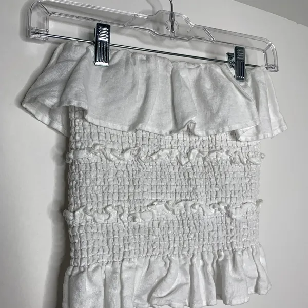 Reformation Millet Tube Top White Womens Small Linen - Image 5
