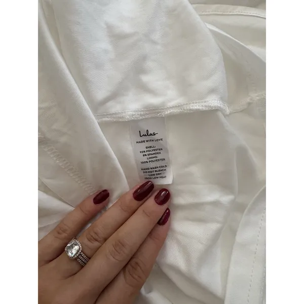 Lulus Torri White Satin Off-the-Shoulder Maxi Dress Size small Bridal classic - Image 11