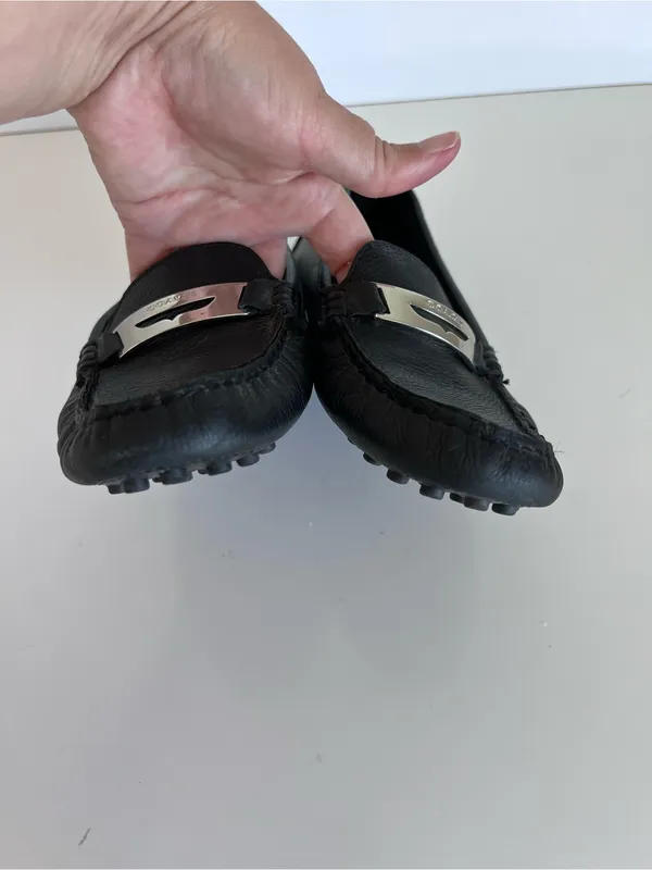Coach Women's Nola Driving Loafters Pebbled‎ Leather Black Slip on Driving - Image 3