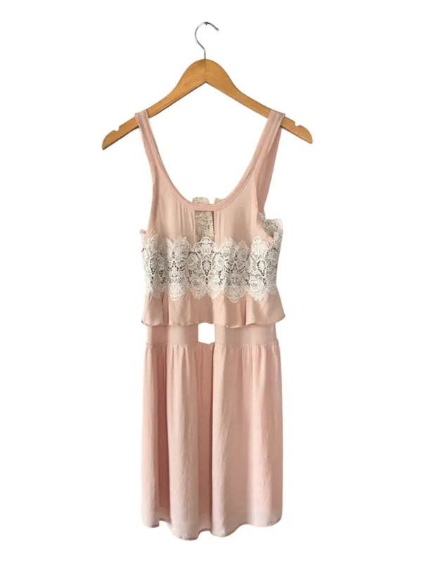 For Love & Lemons Pink Lace Mini Dress Size Small Romantic Coquette - Image 2