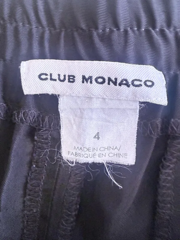 WOMENS CLUB MONACO NAVY ELASTIC WAIST SILK PANTS Size 4 Soft Pockets - Image 13
