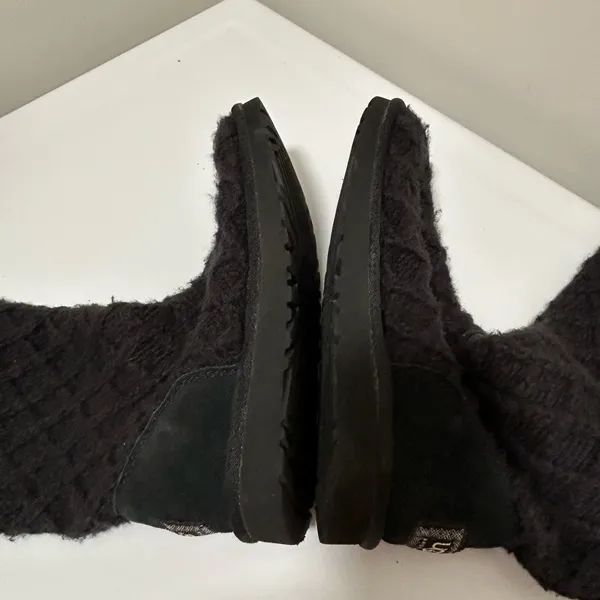 Ugg Lattice Cardy Knit Boots Black Size 7 - Image 8