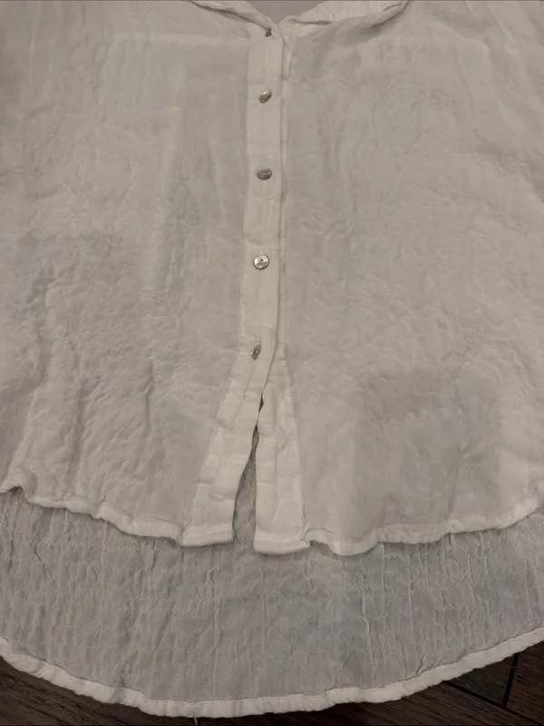 Jane and Delancey White Button-Front Women's Blouse Size Large - C73-008 - Image 3