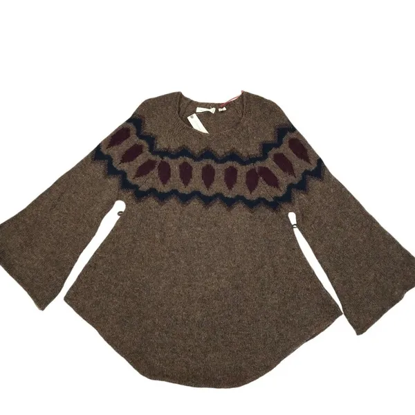 ANTHROPOLOGIE Mohair Wool Blend Sleeping On Snow Sweater-Tunic Women S Boho NWT - Image 3