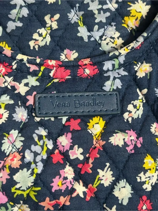 Vera Bradley Floral Quilted Navy Tote Bag Women's Shoulder Bag - Image 5