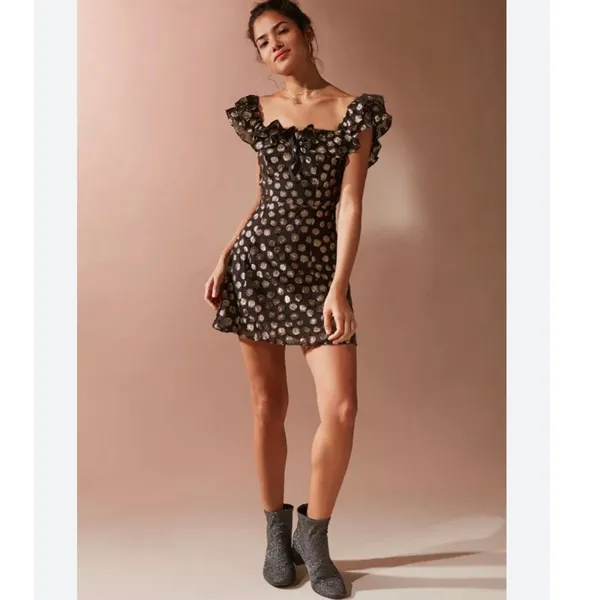 For Love & Lemons Lottie Ruffle Mini Dress Polka Dot size XS New - Image 2