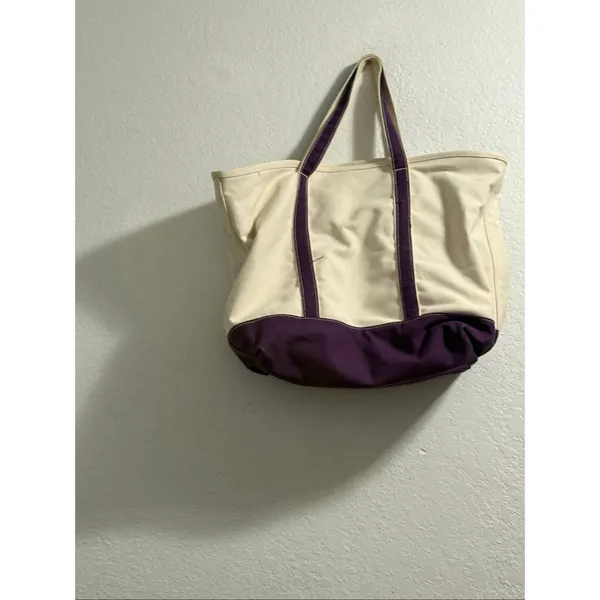Land's end Extra Large 5 Pocket Zip Top Long Handle Canvas Tote Bag 25x15 Dolls - Image 3