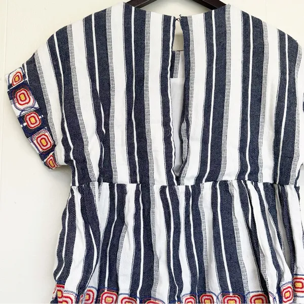 ANTHROPOLOGIE Maeve Vieques Midi Top Linen Embroidered Small - Image 6