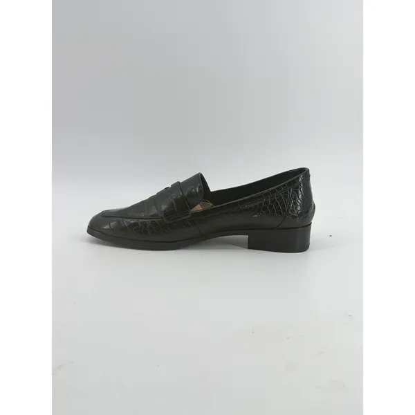 Aldo Black Croc Embossed Leather Penny Loafers Square Toe Flat Shoes Womens 8.5 - Image 8
