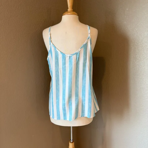 Striped Blue and White Button - Image 2