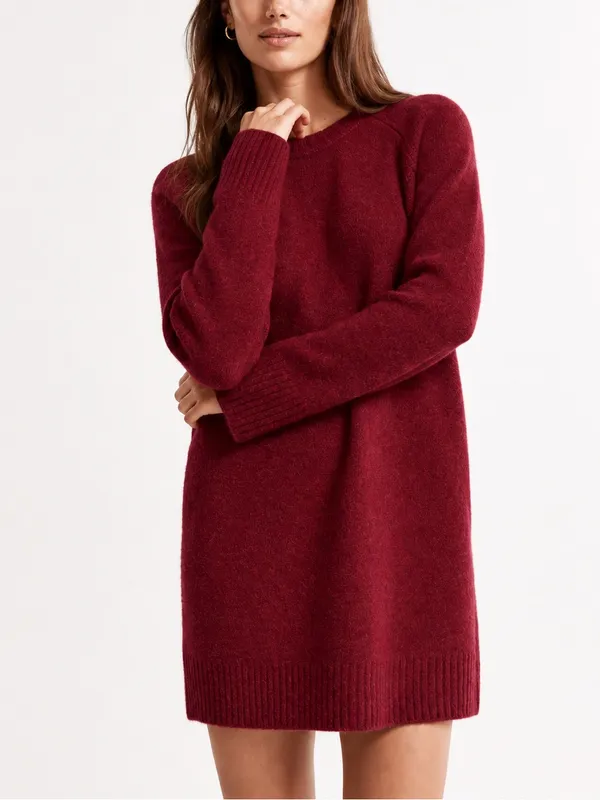 Abercrombie & Fitch Madeline Red Wool Blend Sweater Mini Dress NWT M TALL - Image 2