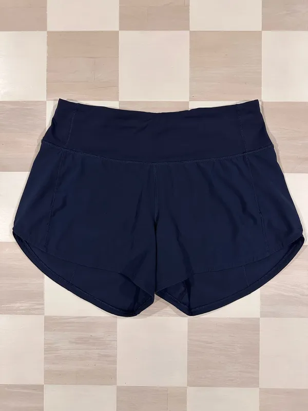 lululemon speed up short 4” long tall updated fit true navy blue 4 W7AYMT - Image 5