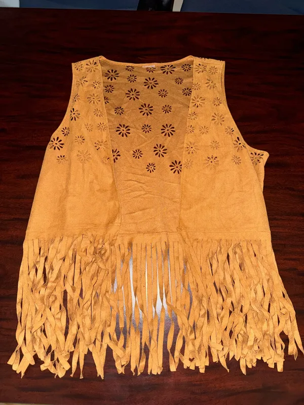 Spirit Halloween Fringed Hippie Vest Size Large/X-Large - Image 2