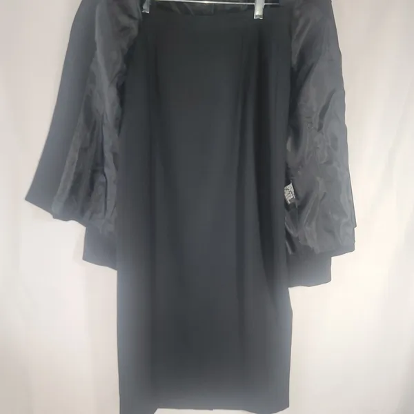 Vintage Kasper ASL Black 2-Piece Blazer & Pencil Skirt Suit Set Satin Collar 6 - Image 6