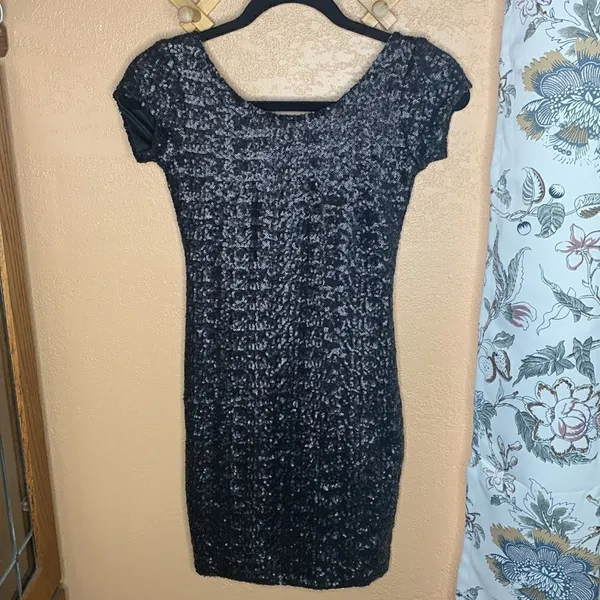 Free People Backstage Fever Black Sequin Mini Dress Size XXS - Image 14