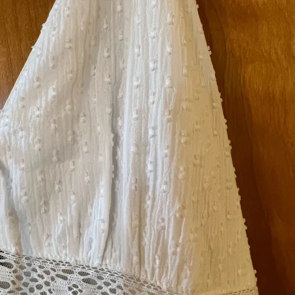 Lulus White Sleeveless Tiered Dress Boho Sexy Prairie Cottagecore Large FLAWS - Image 7