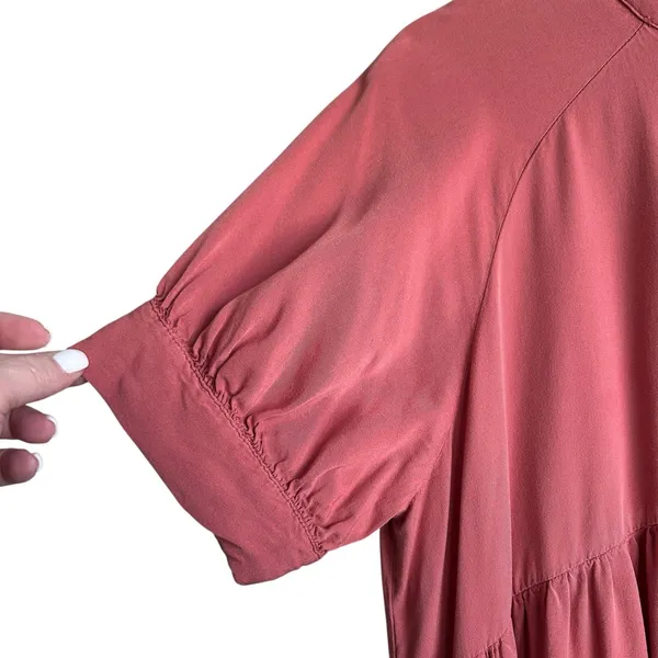 Wonderly‎ Women Cottagecore Boho Tiered Midi Dress PL Rose Puff Sleeve Prairie - Image 4