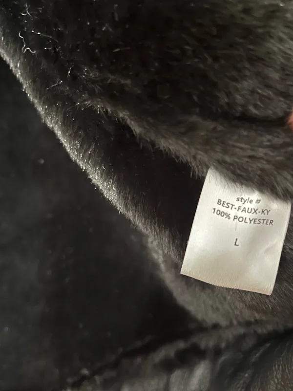 NEW AKIRA “Aspen Glow Up” Faux Fur Coat – Black – Size Large - Image 8