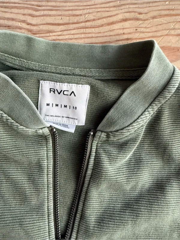 RVCA Green Ribbed Bomber Jacket size m - Image 3