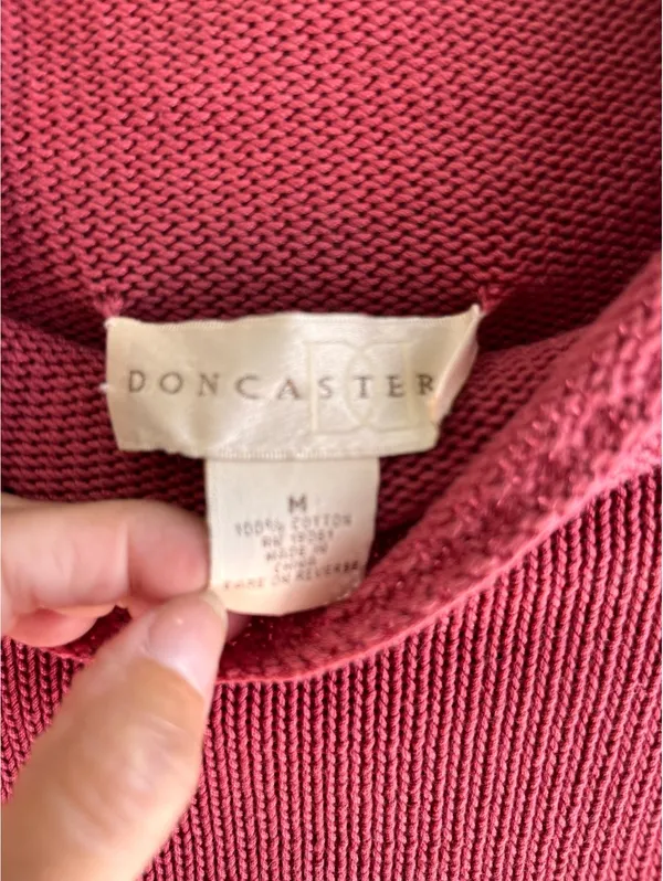 Doncaster Luxury Pink Sleeveless Moc Neck Sweater Vest Knit Too M - Image 4
