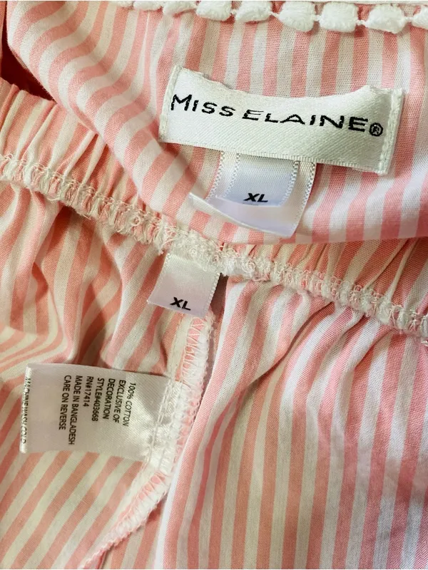 MISS ELAINE Two Piece Pajama Set Pink Size XL - Image 7
