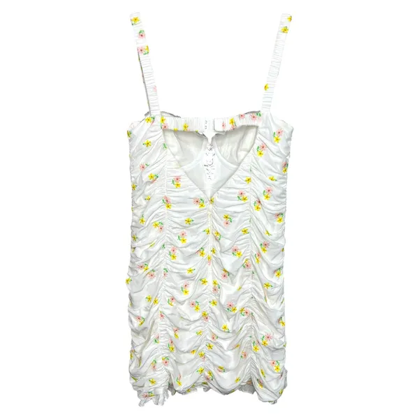 For Love and Lemons Celia Mini Dress White Floral Size Medium - Image 3