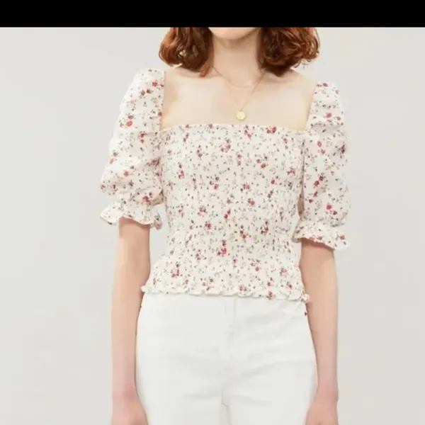 Reformation Clementine Ruched‎ Floral Print Linen Top - Image 4