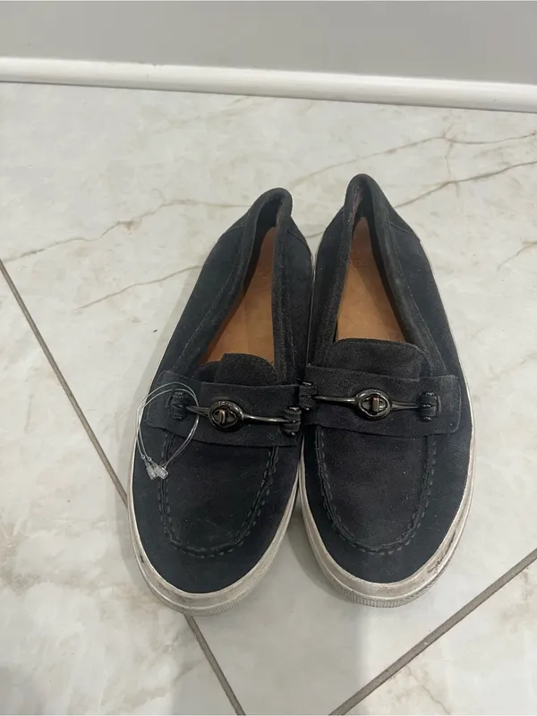 Coach Navy Blue Corey Suede Slip On Sneakers Size 6 US - Image 2