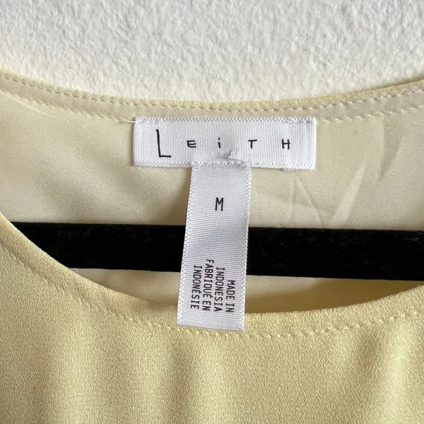 Leith Nordstrom Yellow Shift Dress Women's Classic Retro Vintage Inspired Medium - Image 3