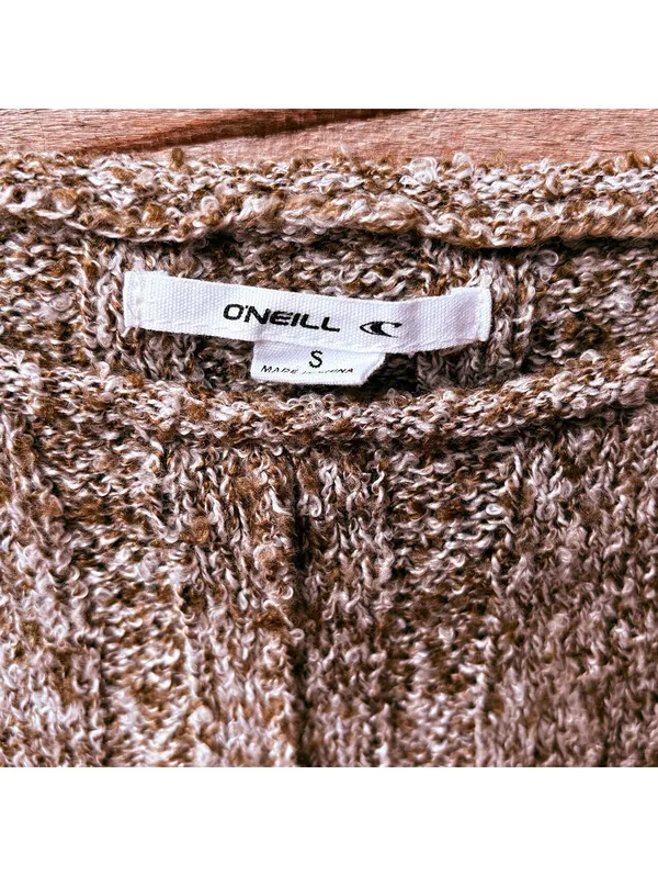 O'Neill Brown Textured Ribbed Knit Sweater Size S - Image 3