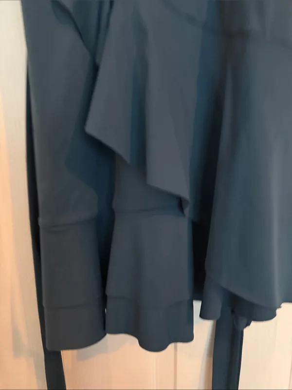 HALARA Teal Blue Ruffled Mini Dress - Image 4