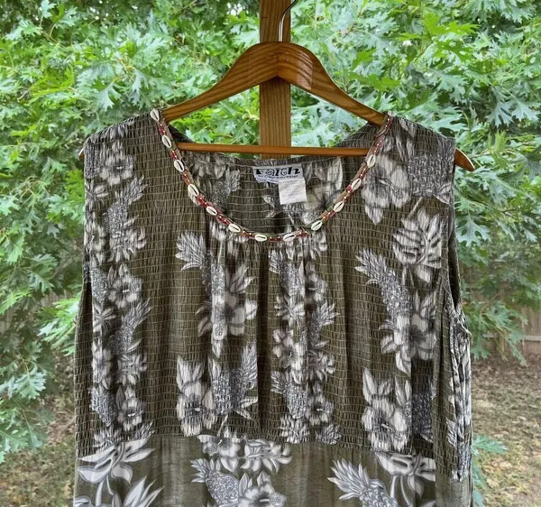 Faith Vintage Sage Green Embellished Boho Maxi Dress Size M - Image 3