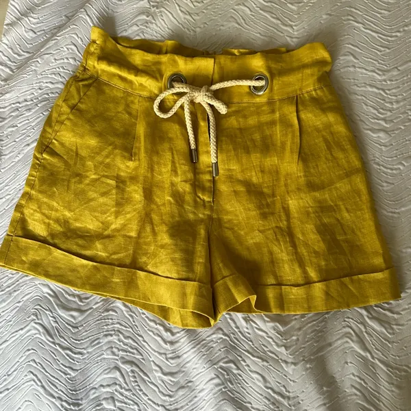 Mango Yellow Women's Shorts with Drawstring - Image 2