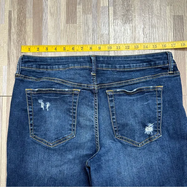 Maurices Dark Blue Distressed Skinny Jeans, Size 12 Short - Image 8