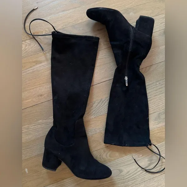 Sam Edelman Women's Vinney Boot Size 7 Block Heel Tall Black Stretch - Image 5