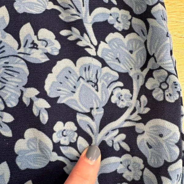 Cabi‎ Java Blue Floral Drawstring Waist Midi Dress Size Small S Sleeveless - Image 9
