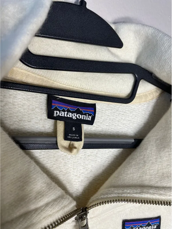 PATAGONIA Woolie Fleece Quarter-Zip Pullover Off-White S - Image 5